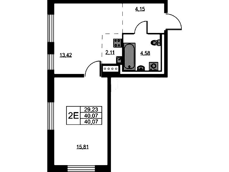 1-комнатная квартира 40.07 м², 11/11 эт., ЖК «Квартал Лаголово»